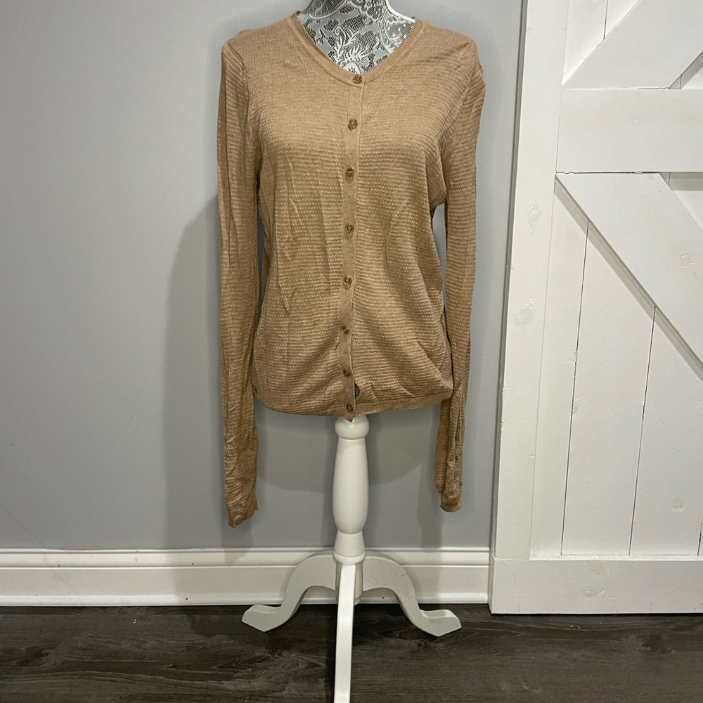The Limited Cream Cardigan Sweater V-Neck Knit